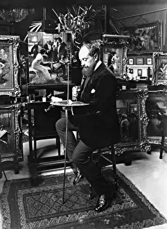 Palette: Albert Guillaume in his studio, 1909