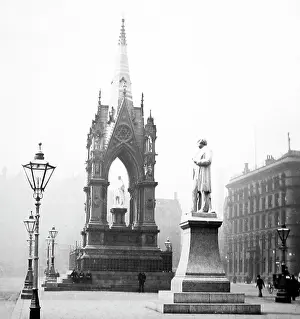 Albert Memorial and John Bright Statue, Manchester