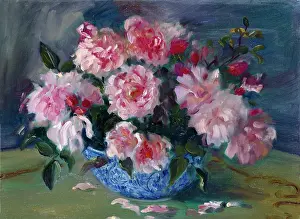 Albertine: Albertine Roses in a Blue and White Bowl