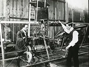 Alberto: Alberto Santos-Dumont in a hangar
