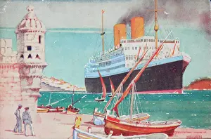 Art Nouveau: The Alcantara leaving Lisbon