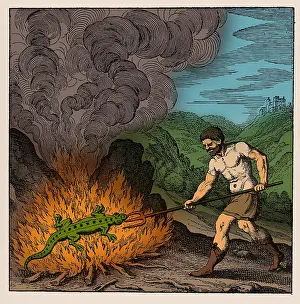 Pseudo: Alchemist Roasting Salamander, 18th Century