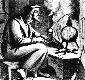 Homunculus: alchemy, alchemist producing a homunculus (artificial