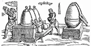 Destillation: alchemy, destillation of mercury, woodcut to