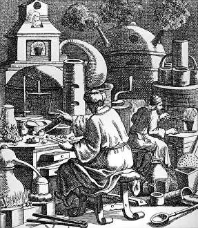 Labs: alchemy, laboratory, workshop of an alchemist