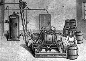 Kegs: alcohol, beer, brewery, interior view, barrel