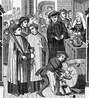 Interfoto Agentur: alcohol, beer, middle ages, right of the Bishop