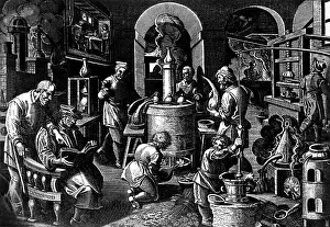 Labs: alcohol, distillation, laboratory from the 16th