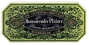 Interfoto Agentur: alcohol, wine, labels, Moussiernder Pfaelzer