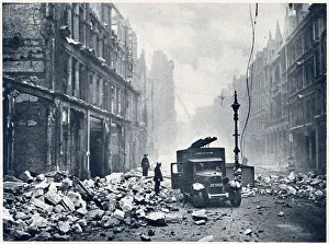 Aldersgate: Aldersgate Street night after raid WWII