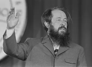 Exiles: Aleksandr Solzhenitsyn, speaking on June 31, 1975