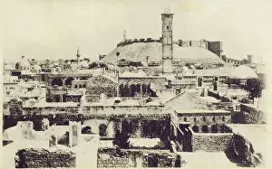 Alep: Aleppo, Syria - View over the rooftops toward the Citadel