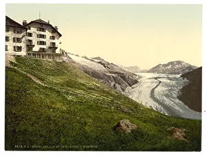 Aletsch: Aletsch, glacier and Belalp Hotel, Valais, Alps of, Switzerl