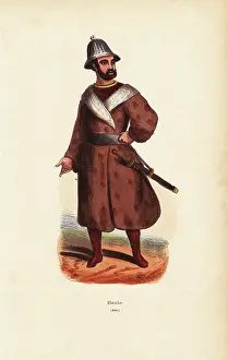 Aleutian: Aleutian man in helmet, long coat and boots