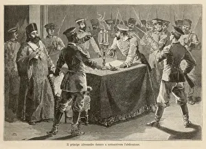 Abdicate: ALEXANDER ABDICATES/1886