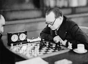 Alekhine: Alexander Alekhine at a chess game