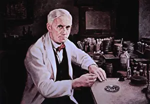 Antibiotics: Alexander Fleming (1881-1955), at laboratory ?
