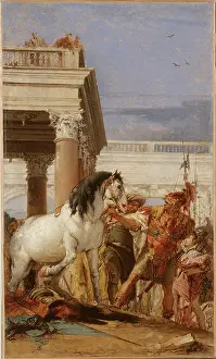 Tiepolo: Alexander the Great and Bucephalas, painting