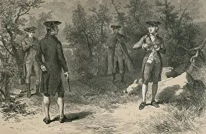 Handguns: Alexander Hamilton and Arron Burr prepare