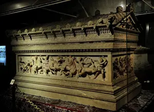 Persia: Alexander Sarcophagus. 4th century BC. Alexander and the Mac