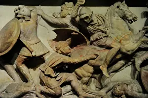 Persia: Alexander Sarcophagus. 4th century BC. Battle of Issus (333