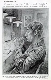 Dec22: Alfred Lester making up in his dressing room