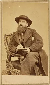 Waud: Alfred Waud, full-length portrait, seated, holding a pencil
