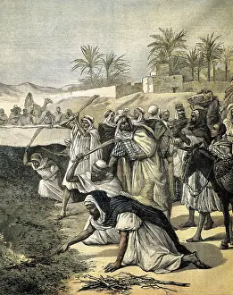 Algerians: Algeria (1891). Algerians fighting the locust