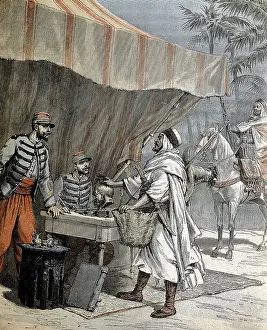 Etchings: Algeria (1891). Delivery of a rebel's head by