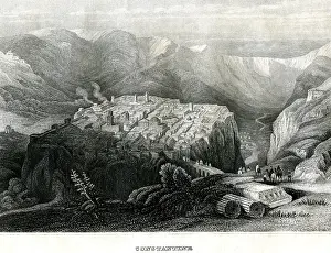 Maghreb: Algeria, Constantine, view, steel engraving