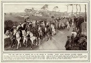 Spahis: Algerian light cavalry escorting captured Germans