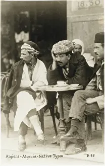 Terrific: Algerian men drinking outside a cafe - Algiers