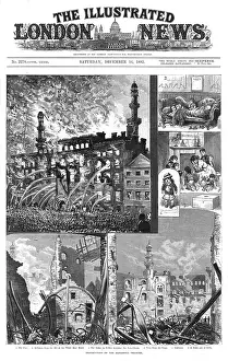 Conflagration: Alhambra Theatre, Leicester Square, destroyed by fire 1882