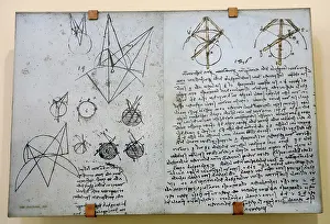 Draw: Alhazen's problem from Atlantic Codex (Codex Atlanticus) by