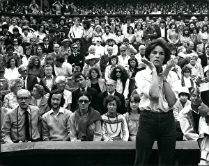 Competitor: Ali MacGraw in filming of Players at Wimbledon