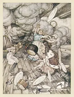 Saucepan: Alice in Wonderland: Alice and the duchess in the kitchen
