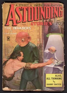 Abducted: Alien abduction on cover of Astounding Stories