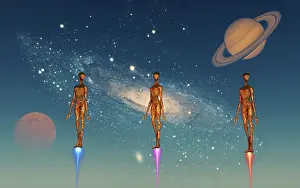 Anthropomorphic: Alien beings traveling & exploring the universe