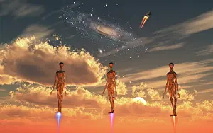 Anthropomorphic: Alien beings traveling & exploring the universe