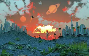 Colonization: An alien exoplanet inhabited by an advanced civilization