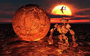 Cybernetic: An alien giant robot making the beginnings of a planet