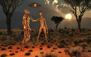 Anthropomorphic: An alien species advanced technology being used