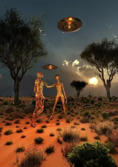 Anthropomorphic: An alien species advanced technology being used