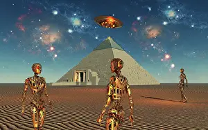 Anthropomorphic: Alien technology being used to build the ancient