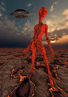 Idea: An alien world where its native inhabitants live in lava ?