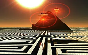 Searching: Aliens visiting an ancient Egyptian pyramid maze