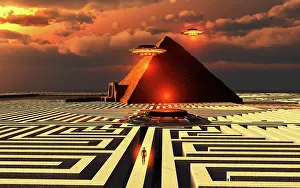 Searching: Aliens visiting an ancient Egyptian pyramid maze