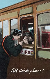 Cuddling: All Tickets Please - Conductor interrupts a Romantic Moment