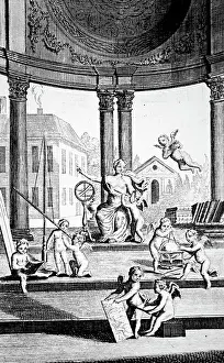 Frontispiece: Allegorical frontispiece titled Learning, Reason and Art