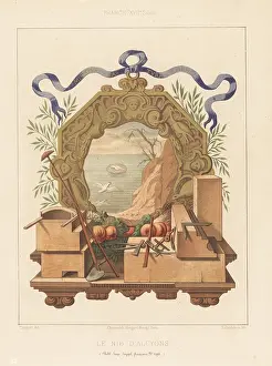 Charles Louandre: Allegorical scene of a nest of Halcyon